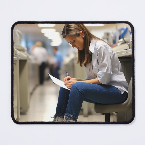Item preview, Forensic Female Odontologist Praying Over Medical and Dental Records designed and sold by TheBrainArt.