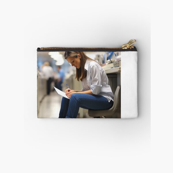 Item preview, Forensic Female Odontologist Praying Over Medical and Dental Records designed and sold by TheBrainArt.