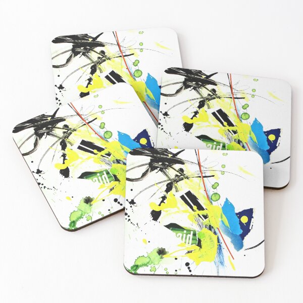 Item preview, Black, yellow and green expressionist abstract collage designed and sold by ZebEddy.