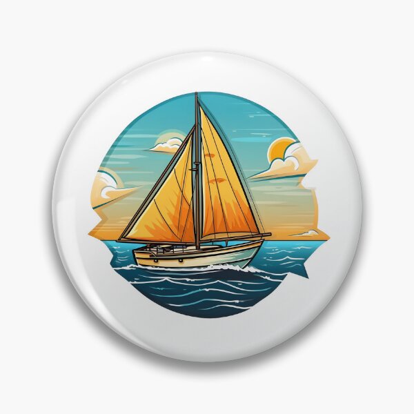Item preview, Navegación serena - Barco del lago Pegatina designed and sold by UrsaStick.