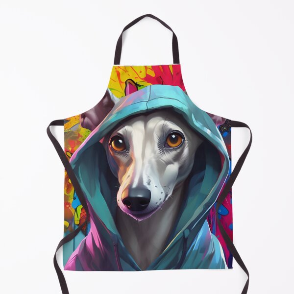 Item preview, Whippet in a Hoodie Graffiti Artist Portrait designed and sold by Ameiva-Apparel.