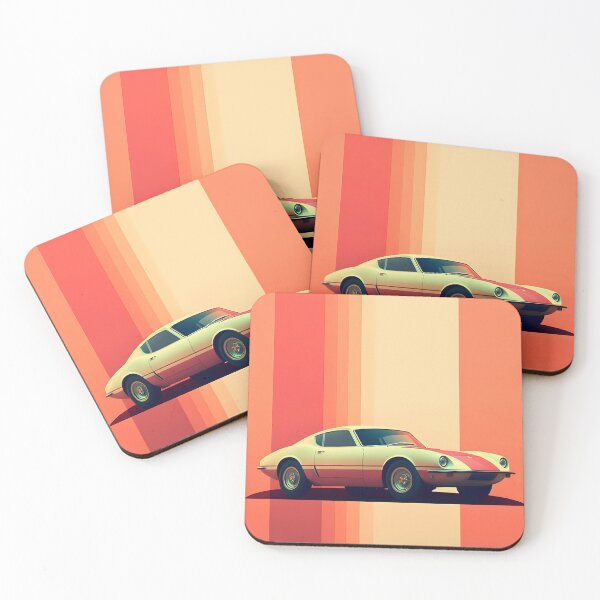 Item preview, Retro Revival: Cool, Trendy White and red vintage sports car, Vintage & Classic Cars, Memes, Iconic Designs designed and sold by Posterse-.