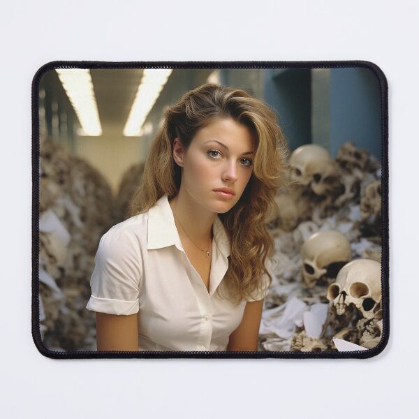 Item preview, Forensic Female Odontologist Analyzing Skulls of Medical and Dental Records designed and sold by TheBrainArt.