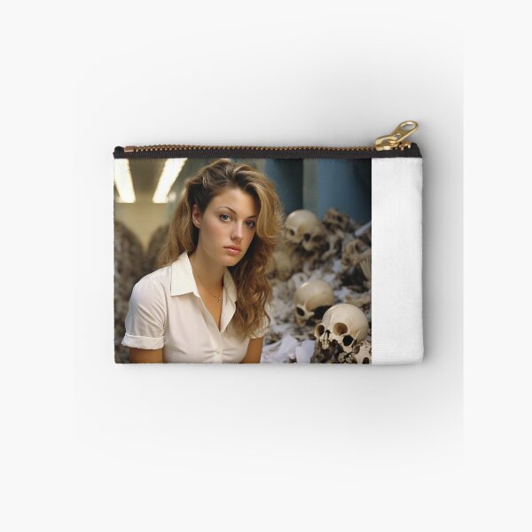 Item preview, Forensic Female Odontologist Analyzing Skulls of Medical and Dental Records designed and sold by TheBrainArt.