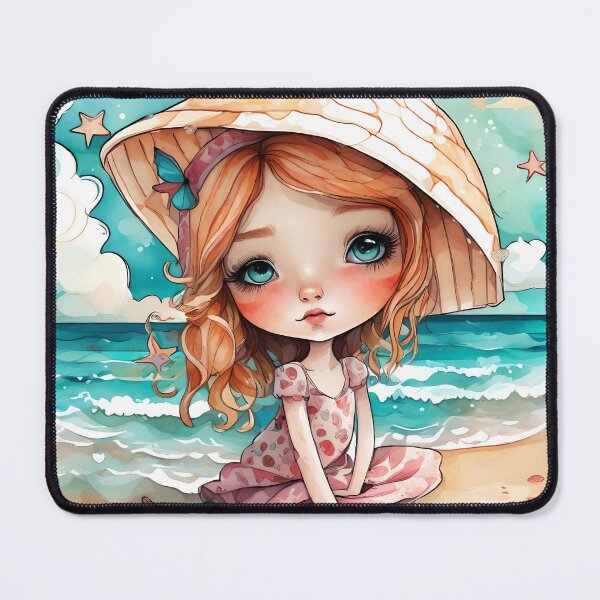 Item preview, Cute girl in a beach designed and sold by StickerDonArt.