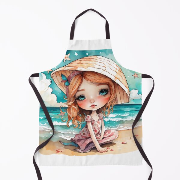 Item preview, Cute girl in a beach designed and sold by StickerDonArt.
