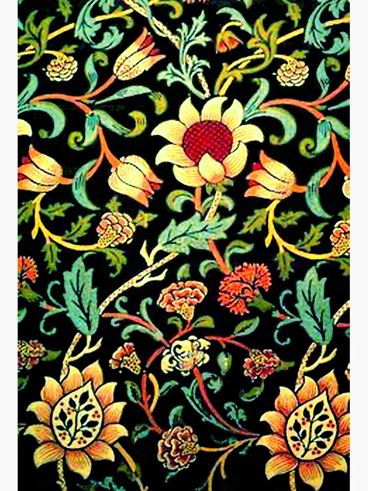 William Morris Art Canvas Bagtrellis Floral and Bird Pattern 