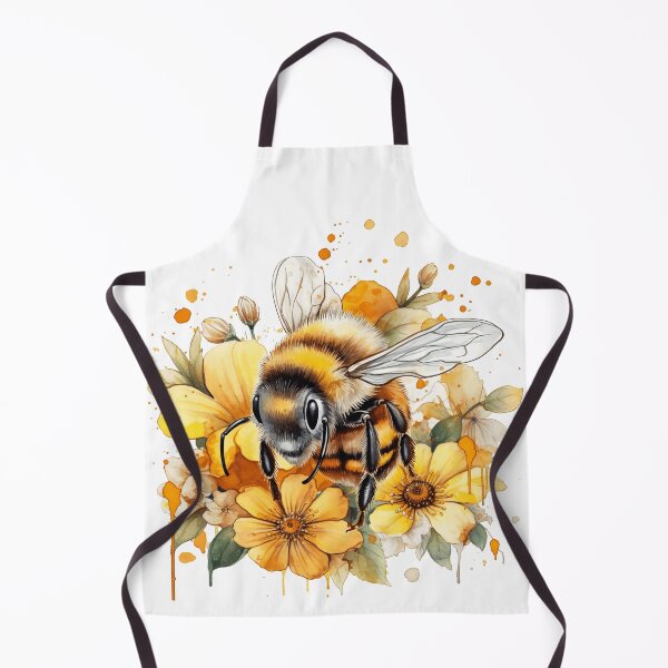 Item preview, Bee On Yellow Flowers Watercolor Floral designed and sold by Magnuna.