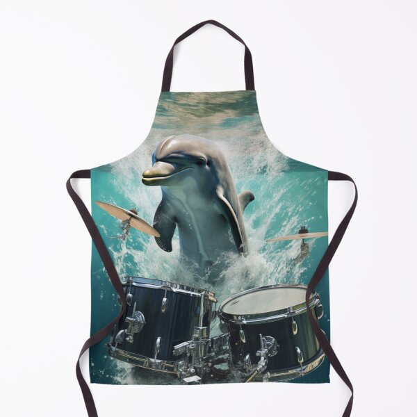 Item preview, Dolphin with drums in the water designed and sold by ViktorSilni.