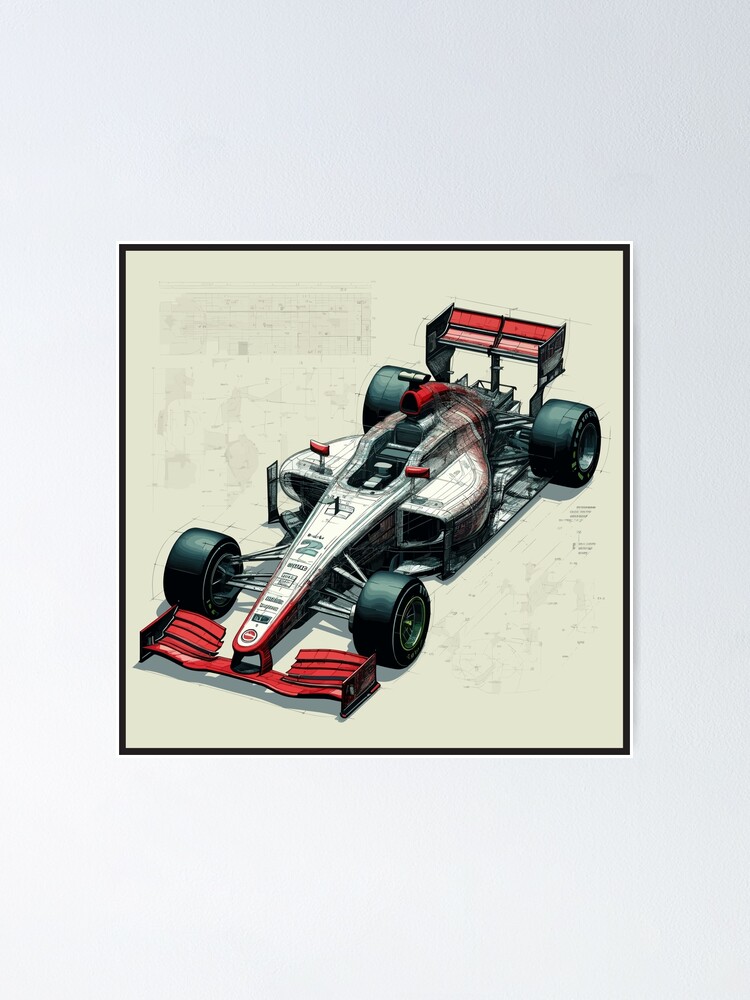 Poster for Sale avec l'œuvre « Calendrier des voitures de course de Formule  2024 couleurs des circuits » de l'artiste ideasfinder