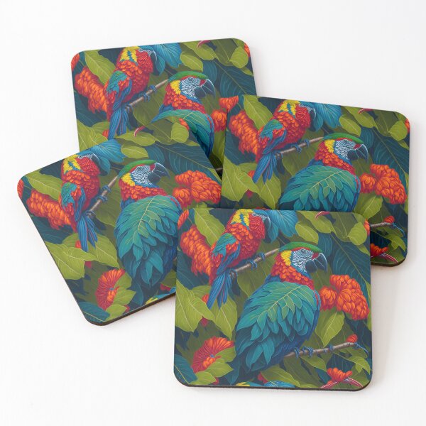Item preview, A captivating composition of Parrots, a lush tropical paradise and hidden wonders designed and sold by AmazingLab.