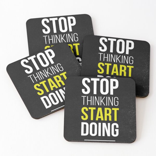 Item preview, Stop Thinking Start Doing Motivational Fitness Quote for Women Men Gym Decor designed and sold by Cloudlia.