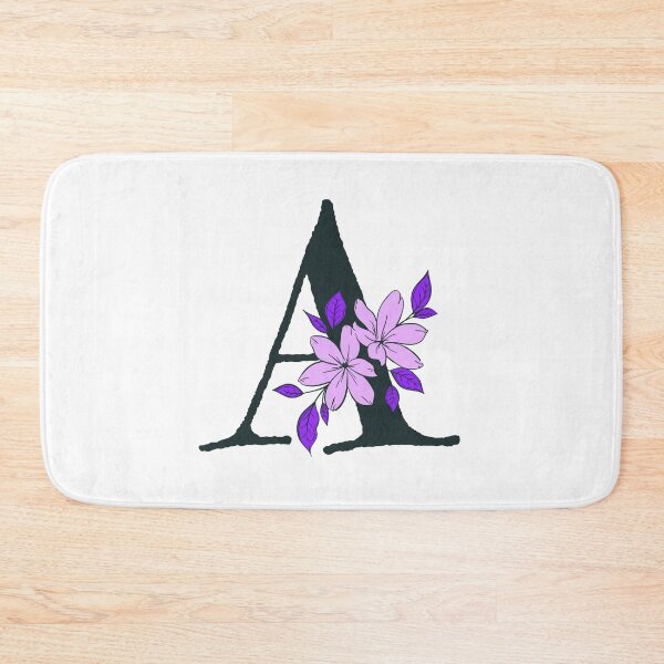 Item preview, Purple floral A monogram designed and sold by Coffee Lifestyle.