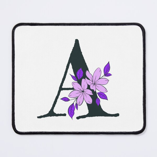 Item preview, Purple floral A monogram designed and sold by Coffee Lifestyle.