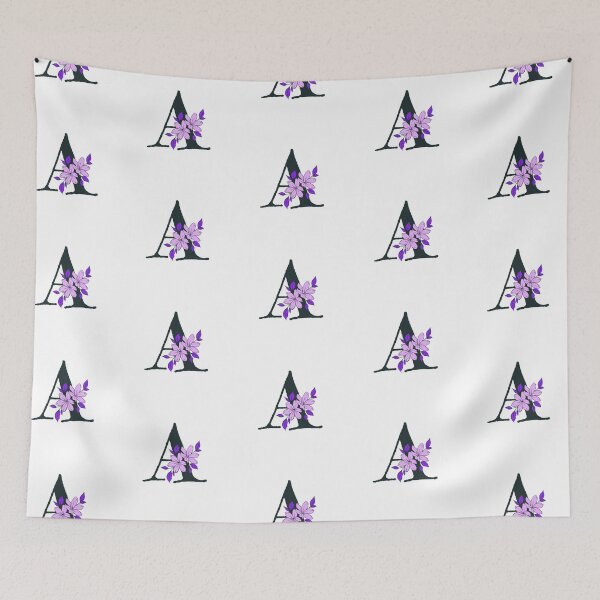 Item preview, Purple floral A monogram designed and sold by Lyssarien.
