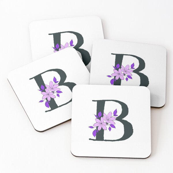 Item preview, Purple floral B monogram designed and sold by Coffee Lifestyle.