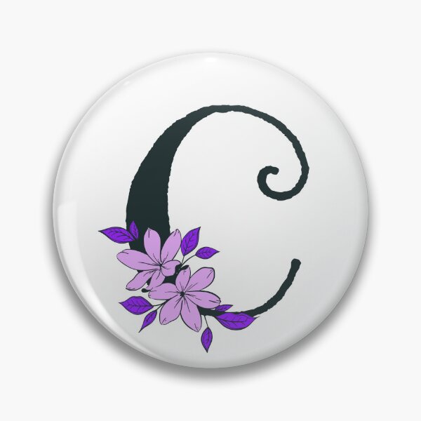 Item preview, Purple floral C monogram designed and sold by Coffee Lifestyle.