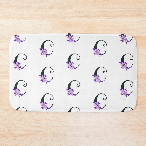 Item preview, Purple floral C monogram designed and sold by Coffee Lifestyle.