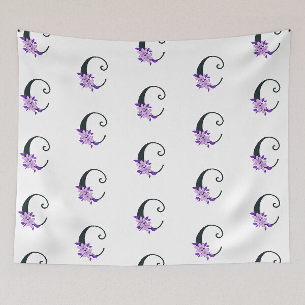 Item preview, Purple floral C monogram designed and sold by Coffee Lifestyle.