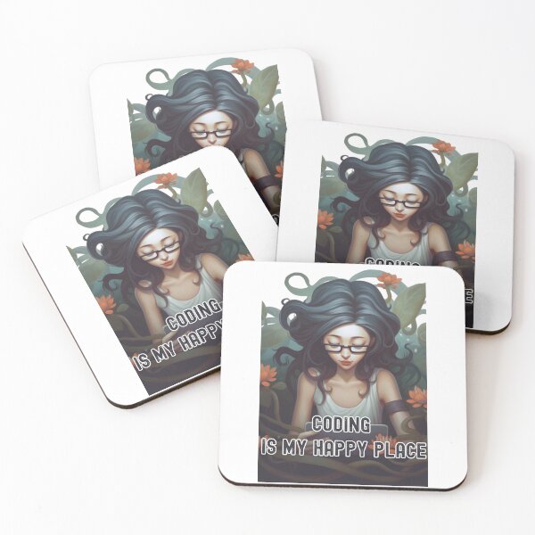 Item preview, Coding Is My Happy Place Female Coder With Glasses designed and sold by heringa.