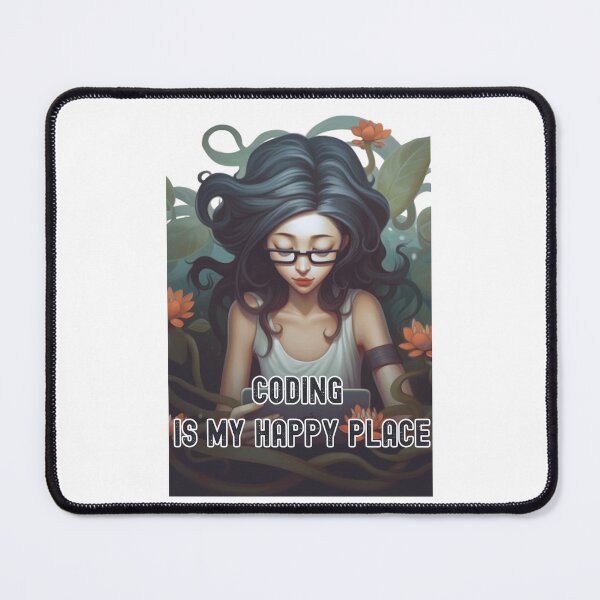Item preview, Coding Is My Happy Place Female Coder With Glasses designed and sold by heringa.
