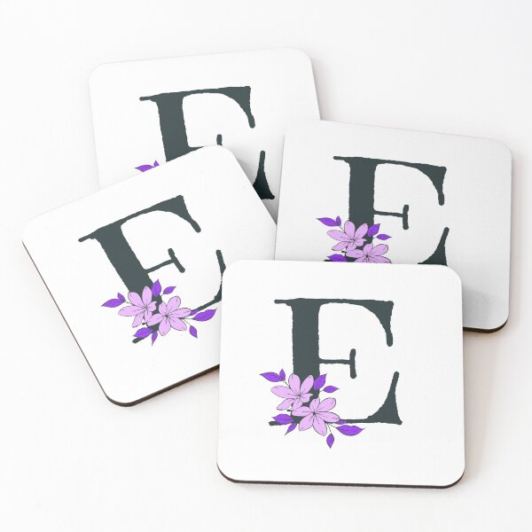 Item preview, Purple floral E monogram designed and sold by Coffee Lifestyle.