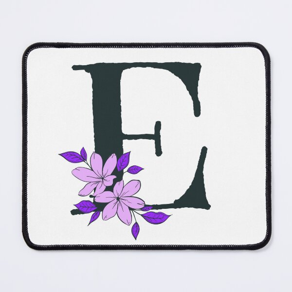 Item preview, Purple floral E monogram designed and sold by Coffee Lifestyle.