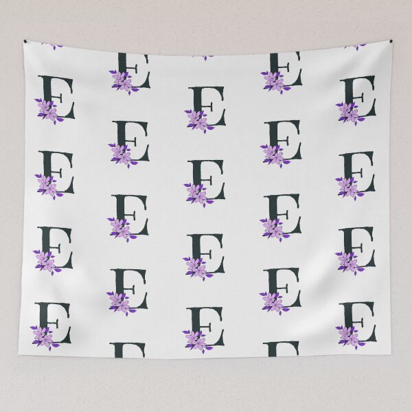 Item preview, Purple floral E monogram designed and sold by Coffee Lifestyle.