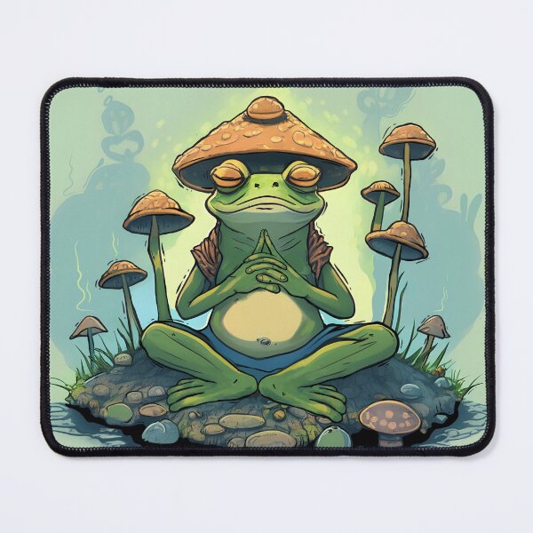 Item preview, Una rana meditando en una pose de yoga en la naturaleza designed and sold by rafo.
