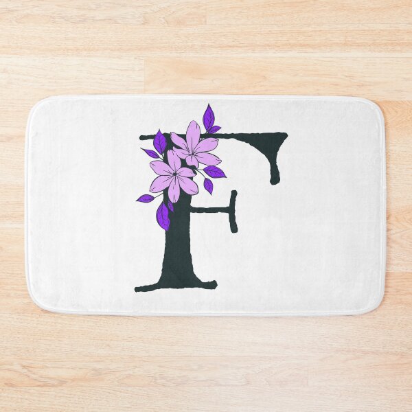 Item preview, Purple floral F monogram designed and sold by Coffee Lifestyle.