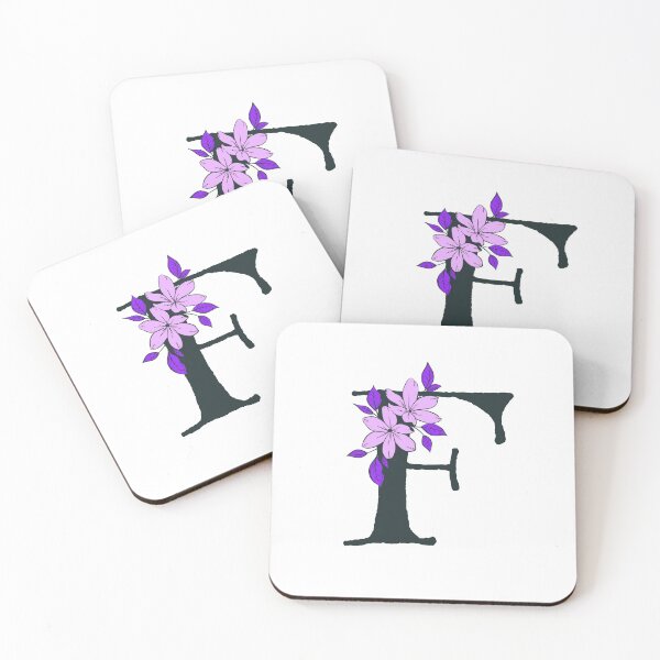 Item preview, Purple floral F monogram designed and sold by Coffee Lifestyle.