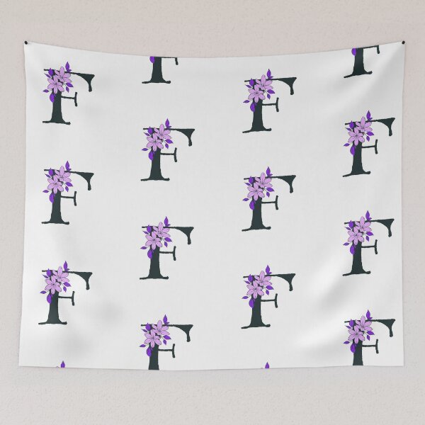 Item preview, Purple floral F monogram designed and sold by Coffee Lifestyle.