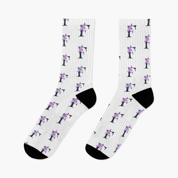 Item preview, Purple floral F monogram designed and sold by Coffee Lifestyle.