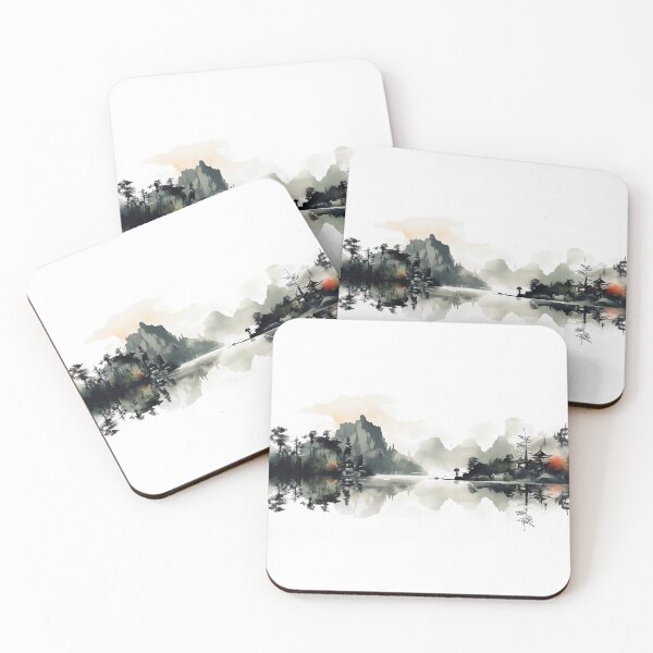 Item preview, Enchanting Horizons - Japanese Nature Panorama in Vector designed and sold by Theflyingart.