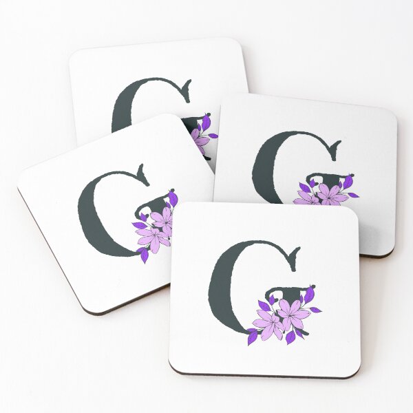 Item preview, Purple floral G monogram designed and sold by Coffee Lifestyle.