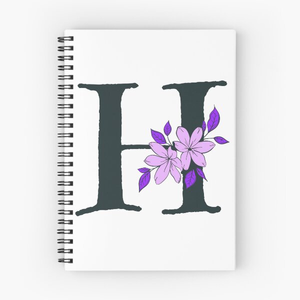 Aperçu de l'œuvre Monogramme H fleuri violet créée et vendue par Coffee Lifestyle.