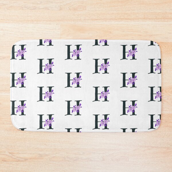 Item preview, Purple floral H monogram designed and sold by Coffee Lifestyle.