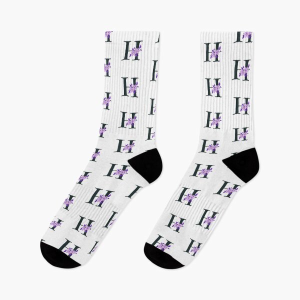 Item preview, Purple floral H monogram designed and sold by Coffee Lifestyle.