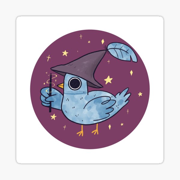 Pigeon Wizard by Ortolana Clare Sticker