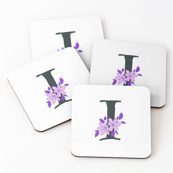 Item preview, Purple floral I monogram designed and sold by Coffee Lifestyle.