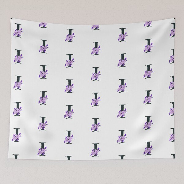 Item preview, Purple floral I monogram designed and sold by Coffee Lifestyle.