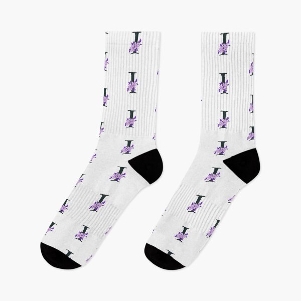Item preview, Purple floral I monogram designed and sold by Coffee Lifestyle.