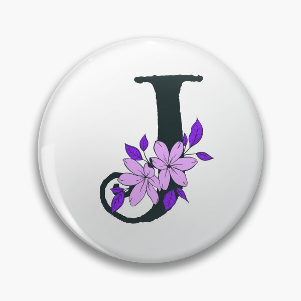 Item preview, Purple floral J monogram designed and sold by Coffee Lifestyle.