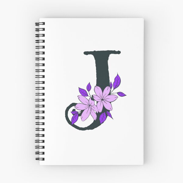 Aperçu de l'œuvre Monogramme J fleuri violet créée et vendue par Coffee Lifestyle.
