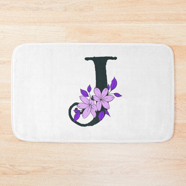 Item preview, Purple floral J monogram designed and sold by Coffee Lifestyle.