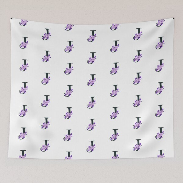 Item preview, Purple floral J monogram designed and sold by Coffee Lifestyle.