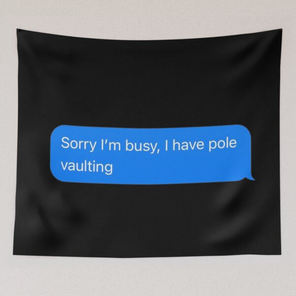 Item preview, Sorry I'm Busy, I Have Pole Vaulting Text Message Black - Funny Gym designed and sold by GymWearDepot.