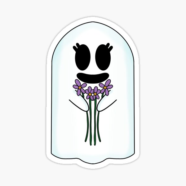 Ghost holding Flowers | Halloween Sticker