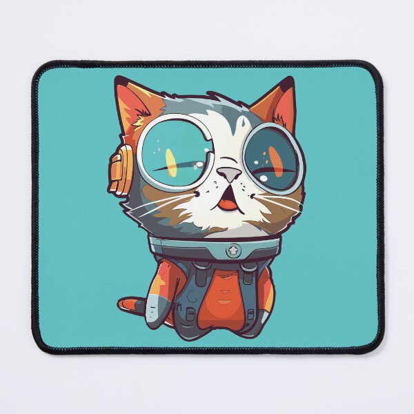 Item preview, Futuristic multicolor cats #21 surprised kitten designed and sold by SOVISART.