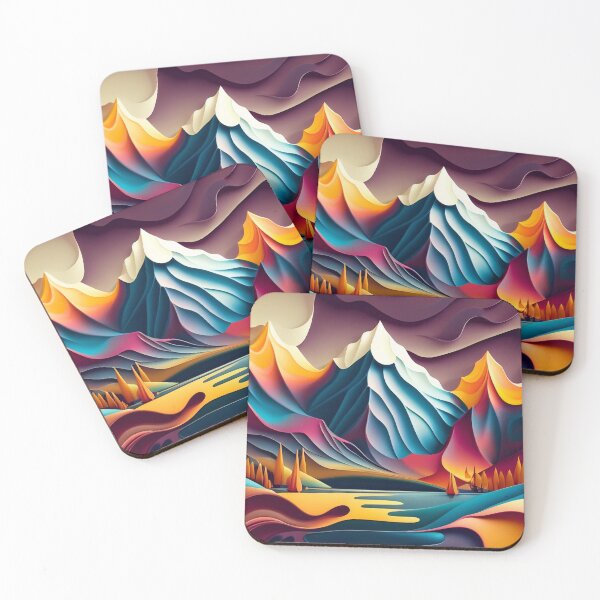 Artikelvorschau, Vibrant Dimensions: A Colorful 3D Landscape Painting entworfen und verkauft von Visual Foundry.
